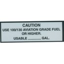 100/130 Aviation Fuel Placard, Sticker