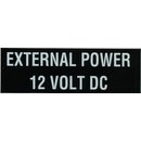 External Power 12 Volt Placard, Sticker