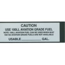 100LL Aviation Fuel Plakette, Aufkleber