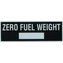 Zero Fuel Weight Placard, Sticker