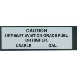 80/87 Aviation Fuel Plakette, Aufkleber