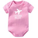 Baby Onesie "Future Pilot" Pink 6-9 Month