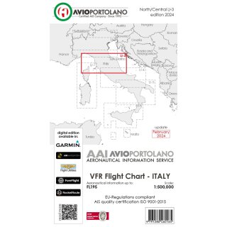 Italy LI-3 - Aerotouring VFR Chart, Paper, laminated, folded 2024